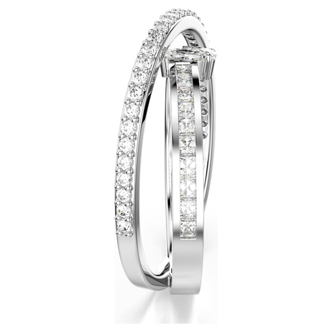 Hyperbola-ring met gemengde slijpvormen, wit, gerhodineerd Hyperbola-ring met gemengde slijpvormen, wit, gerhodineerd