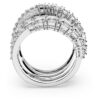 Hyperbola-ring met gemengde slijpvormen, wit, gerhodineerd Hyperbola-ring met gemengde slijpvormen, wit, gerhodineerd
