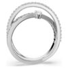 Hyperbola-ring met gemengde slijpvormen, wit, gerhodineerd Hyperbola-ring met gemengde slijpvormen, wit, gerhodineerd