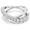Hyperbola-ring met gemengde slijpvormen, wit, zilverkleurige afwerking Hyperbola-ring met gemengde slijpvormen, wit, zilverkleurige afwerking