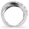 Hyperbola-ring met gemengde slijpvormen, wit, zilverkleurige afwerking Hyperbola-ring met gemengde slijpvormen, wit, zilverkleurige afwerking