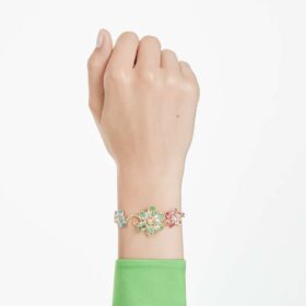 Idyllia-armband met gemengde slijpvormen, bloem, veelkleurig, verguld Idyllia-armband met gemengde slijpvormen, bloem, veelkleurig, verguld