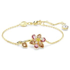 Idyllia-armband met gemengde slijpvormen, bloem, veelkleurig, verguld Idyllia-armband met gemengde slijpvormen, bloem, veelkleurig, verguld