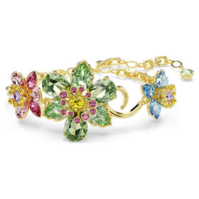 Idyllia-armband met gemengde slijpvormen, bloem, veelkleurig, verguld Idyllia-armband met gemengde slijpvormen, bloem, veelkleurig, verguld
