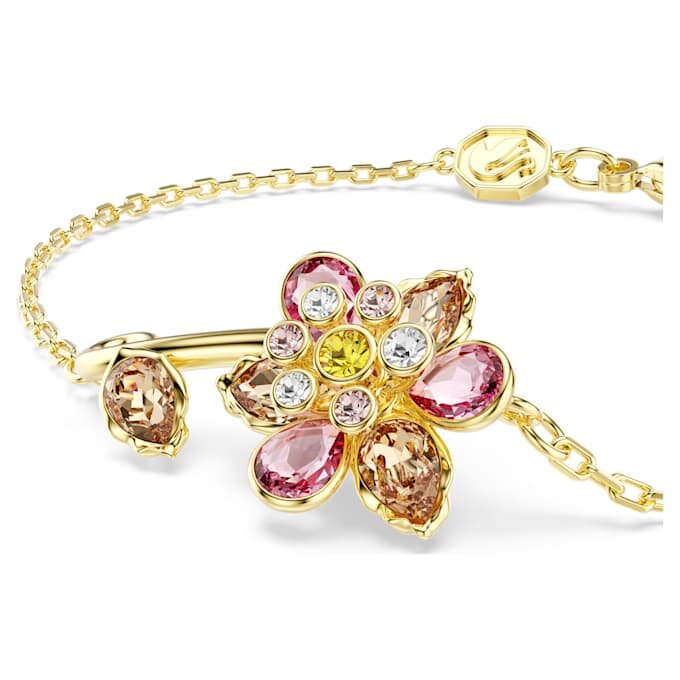 Idyllia-armband met gemengde slijpvormen, bloem, veelkleurig, verguld Idyllia-armband met gemengde slijpvormen, bloem, veelkleurig, verguld