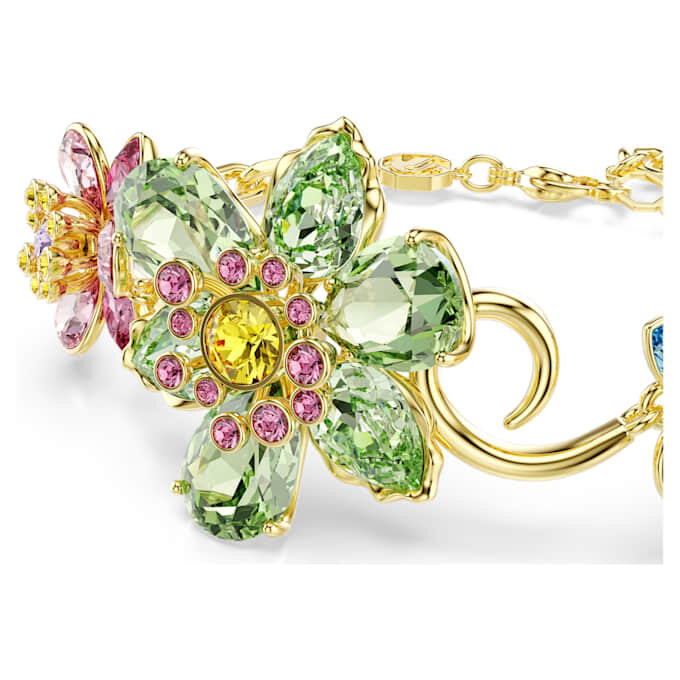 Idyllia-armband met gemengde slijpvormen, bloem, veelkleurig, verguld Idyllia-armband met gemengde slijpvormen, bloem, veelkleurig, verguld