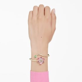 Idyllia-armband met gemengde slijpvormen, bloemmotief, veelkleurig, verguld Idyllia-armband met gemengde slijpvormen, bloemmotief, veelkleurig, verguld