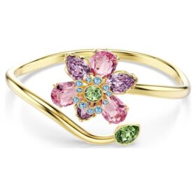 Idyllia-armband met gemengde slijpvormen, bloemmotief, veelkleurig, verguld Idyllia-armband met gemengde slijpvormen, bloemmotief, veelkleurig, verguld