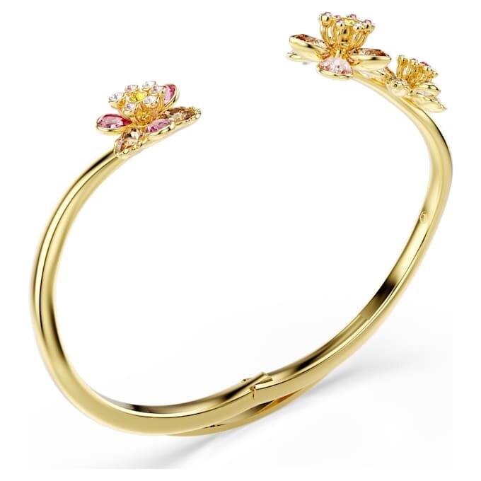 Idyllia-armband met gemengde slijpvormen, bloemmotief, veelkleurig, verguld Idyllia-armband met gemengde slijpvormen, bloemmotief, veelkleurig, verguld