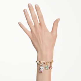 Idyllia-armband met gemengde slijpvormen, gemengde motieven, veelkleurig, verguld Idyllia-armband met gemengde slijpvormen, gemengde motieven, veelkleurig, verguld
