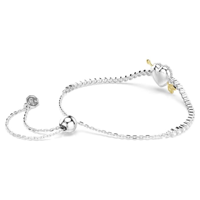 Idyllia-armband met gemengde slijpvormen, hart met pijl, wit, gerhodineerd Idyllia-armband met gemengde slijpvormen, hart met pijl, wit, gerhodineerd