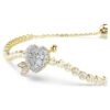 Idyllia-armband met gemengde slijpvormen, hart met pijl, wit, verguld Idyllia-armband met gemengde slijpvormen, hart met pijl, wit, verguld