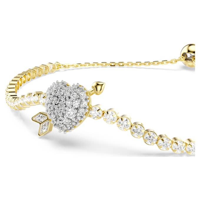 Idyllia-armband met gemengde slijpvormen, hart met pijl, wit, verguld Idyllia-armband met gemengde slijpvormen, hart met pijl, wit, verguld