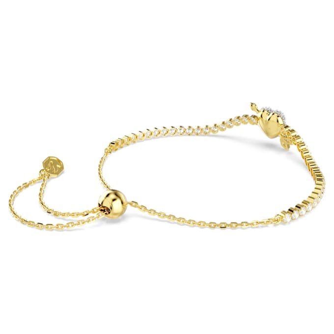 Idyllia-armband met gemengde slijpvormen, hart met pijl, wit, verguld Idyllia-armband met gemengde slijpvormen, hart met pijl, wit, verguld