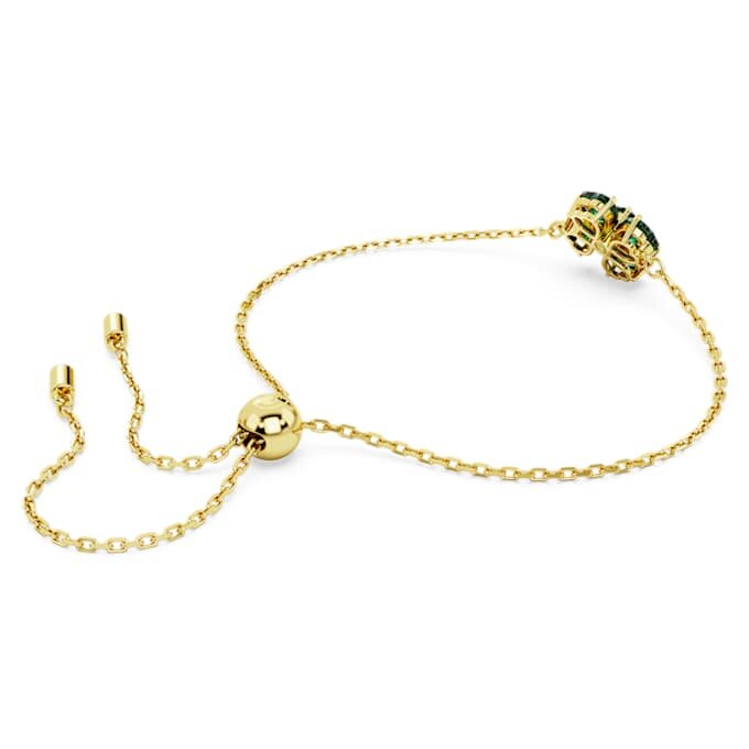 Idyllia-armband met gemengde slijpvormen, klavertje, groen, verguld Idyllia-armband met gemengde slijpvormen, klavertje, groen, verguld