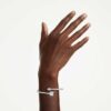 Idyllia-armband met gemengde slijpvormen, pijl, wit, gerhodineerd Idyllia-armband met gemengde slijpvormen, pijl, wit, gerhodineerd