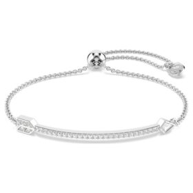 Idyllia-armband met gemengde slijpvormen, pijl, wit, gerhodineerd Idyllia-armband met gemengde slijpvormen, pijl, wit, gerhodineerd