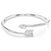 Idyllia-armband met gemengde slijpvormen, pijl, wit, gerhodineerd Idyllia-armband met gemengde slijpvormen, pijl, wit, gerhodineerd