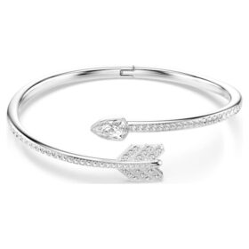 Idyllia-armband met gemengde slijpvormen, pijl, wit, gerhodineerd Idyllia-armband met gemengde slijpvormen, pijl, wit, gerhodineerd