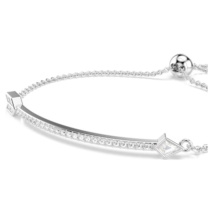 Idyllia-armband met gemengde slijpvormen, pijl, wit, gerhodineerd Idyllia-armband met gemengde slijpvormen, pijl, wit, gerhodineerd
