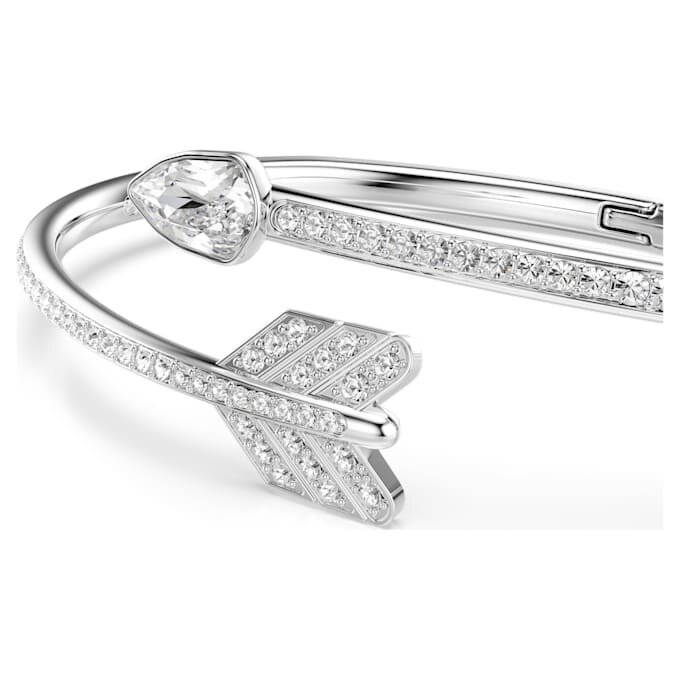 Idyllia-armband met gemengde slijpvormen, pijl, wit, gerhodineerd Idyllia-armband met gemengde slijpvormen, pijl, wit, gerhodineerd