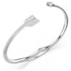 Idyllia-armband met gemengde slijpvormen, pijl, wit, gerhodineerd Idyllia-armband met gemengde slijpvormen, pijl, wit, gerhodineerd