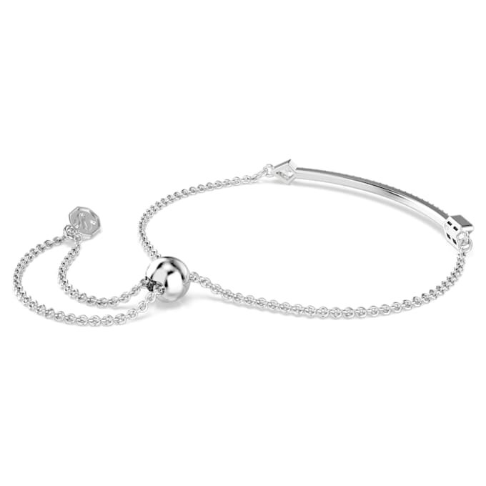 Idyllia-armband met gemengde slijpvormen, pijl, wit, gerhodineerd Idyllia-armband met gemengde slijpvormen, pijl, wit, gerhodineerd