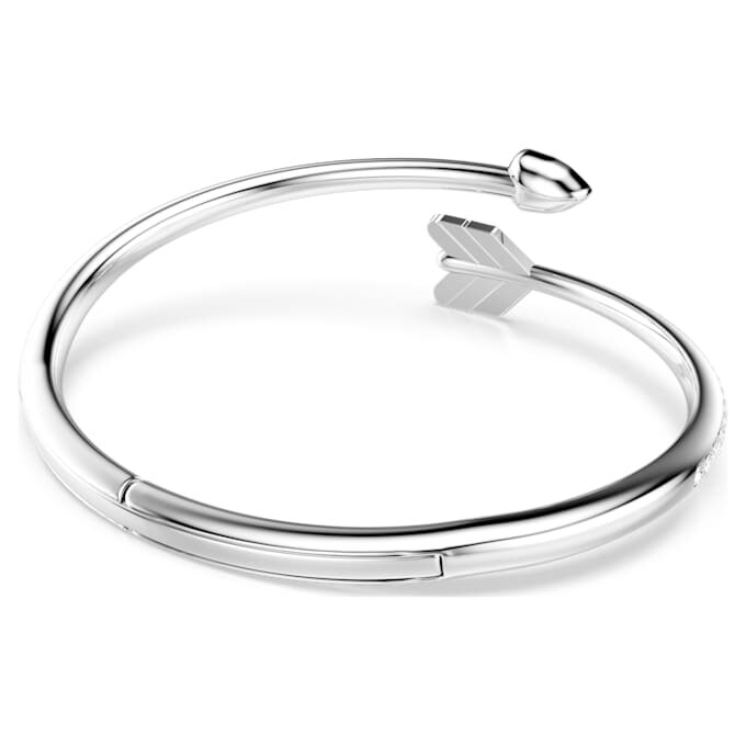 Idyllia-armband met gemengde slijpvormen, pijl, wit, gerhodineerd Idyllia-armband met gemengde slijpvormen, pijl, wit, gerhodineerd