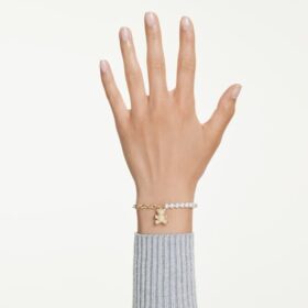 Idyllia-armband met kristallen parel, ronde slijpvorm, teddybeer, goudkleurig, verguld Idyllia-armband met kristallen parel, ronde slijpvorm, teddybeer, goudkleurig, verguld