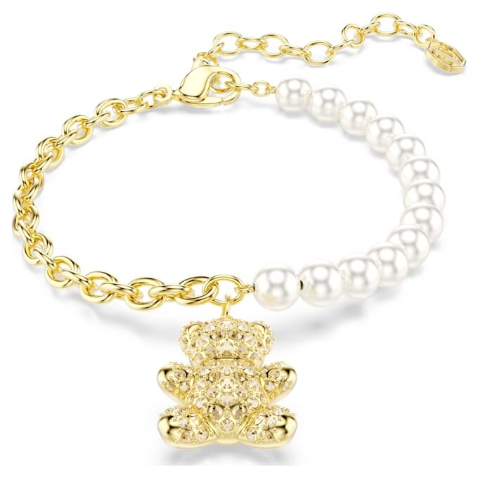 Idyllia-armband met kristallen parel, ronde slijpvorm, teddybeer, goudkleurig, verguld Idyllia-armband met kristallen parel, ronde slijpvorm, teddybeer, goudkleurig, verguld