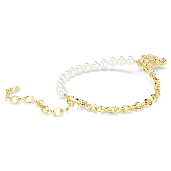 Idyllia-armband met kristallen parel, ronde slijpvorm, teddybeer, goudkleurig, verguld Idyllia-armband met kristallen parel, ronde slijpvorm, teddybeer, goudkleurig, verguld