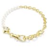 Idyllia-armband met kristallen parels, wit, verguld Idyllia-armband met kristallen parels, wit, verguld