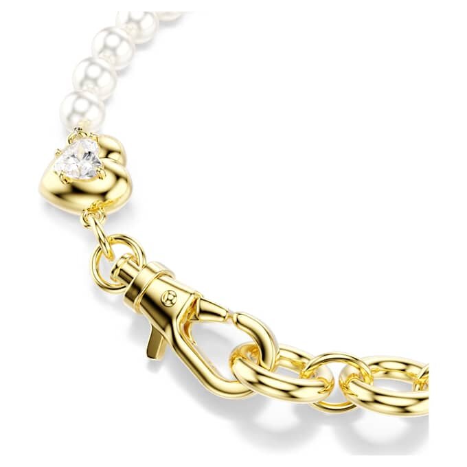 Idyllia-armband met kristallen parels, wit, verguld Idyllia-armband met kristallen parels, wit, verguld