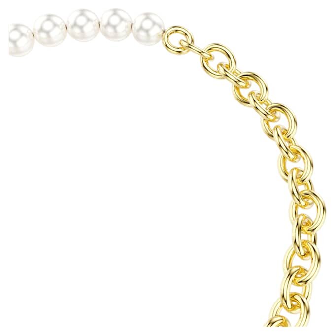 Idyllia-armband met kristallen parels, wit, verguld Idyllia-armband met kristallen parels, wit, verguld