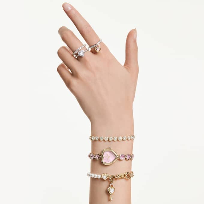Idyllia-armband met kristallen parels, wit, verguld Idyllia-armband met kristallen parels, wit, verguld