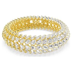 Idyllia-armband, ovaal geslepen, wit, verguld Idyllia-armband, ovaal geslepen, wit, verguld