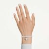 Idyllia-bedel met gemengde slijpvormen, parelkleurige coating, hart, wit, gerhodineerd Idyllia-bedel met gemengde slijpvormen, parelkleurige coating, hart, wit, gerhodineerd
