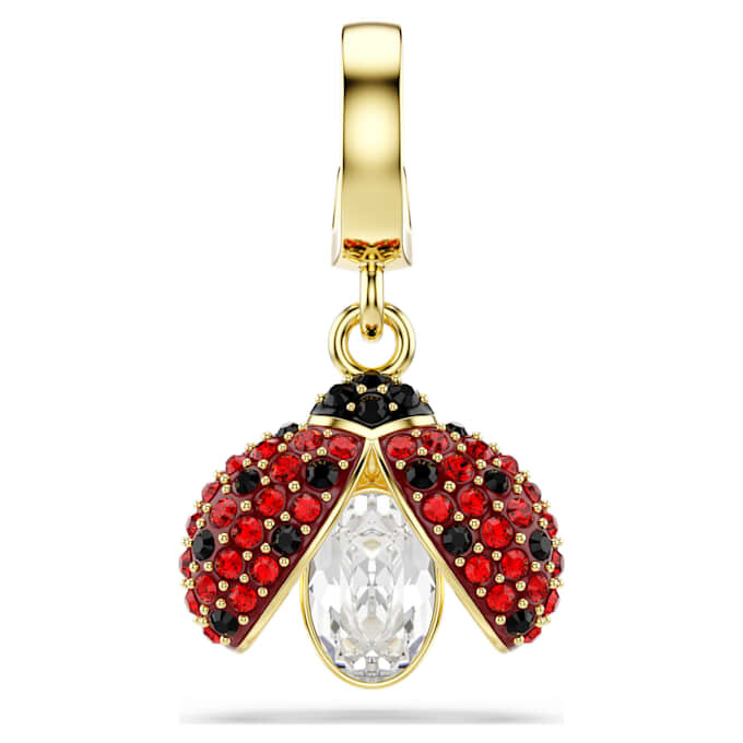 Idyllia-bedeltje met gemengde slijpvormen, lieveheersbeestje, rood, verguld Idyllia-bedeltje met gemengde slijpvormen, lieveheersbeestje, rood, verguld
