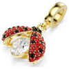 Idyllia-bedeltje met gemengde slijpvormen, lieveheersbeestje, rood, verguld Idyllia-bedeltje met gemengde slijpvormen, lieveheersbeestje, rood, verguld