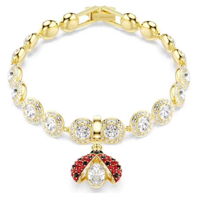 Idyllia-bedeltje met gemengde slijpvormen, lieveheersbeestje, rood, verguld Idyllia-bedeltje met gemengde slijpvormen, lieveheersbeestje, rood, verguld