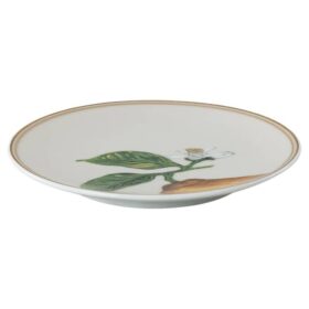 Idyllia-bord van porselein, kristalprintmotief, citroen, beige