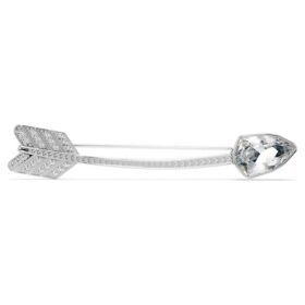 Idyllia-broche met gemengde slijpvormen, pijl, wit, gerhodineerd
