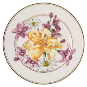 Idyllia broodbord van porselein, kristalprintmotief, boeket, veelkleurig