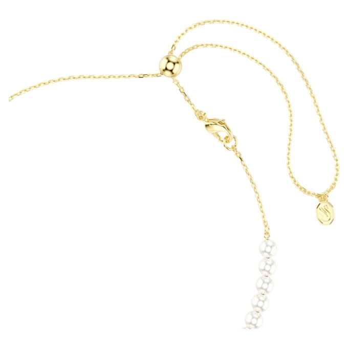 Idyllia-choker met kristallen parels, gemengde slijpvormen, bij, wit, verguld Idyllia-choker met kristallen parels, gemengde slijpvormen, bij, wit, verguld