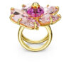 Idyllia cocktailring met bloemmotief, roze, verguld Idyllia cocktailring met bloemmotief, roze, verguld