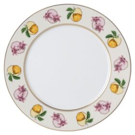 Idyllia-dessertbord van porselein, kristalprintmotief, Lily Citron, veelkleurig