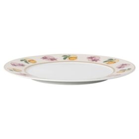 Idyllia-dessertbord van porselein, kristalprintmotief, Lily Citron, veelkleurig