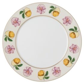 Idyllia-dinerbord van porselein, kristalprintmotief, Lily Citron, veelkleurig