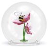 Idyllia glazen bol met bij en bloemen