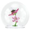 Idyllia glazen bol met bij en bloemen